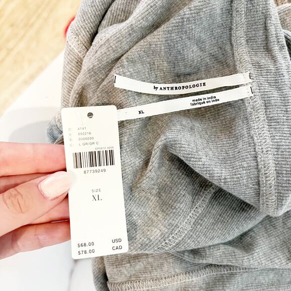 Anthropologie Sleeveless Contrast Stitch Mini Tank Dress Light Gray XL - Picture 3 of 8